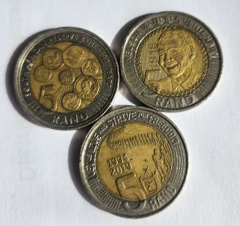 SA commemorative R5 coins