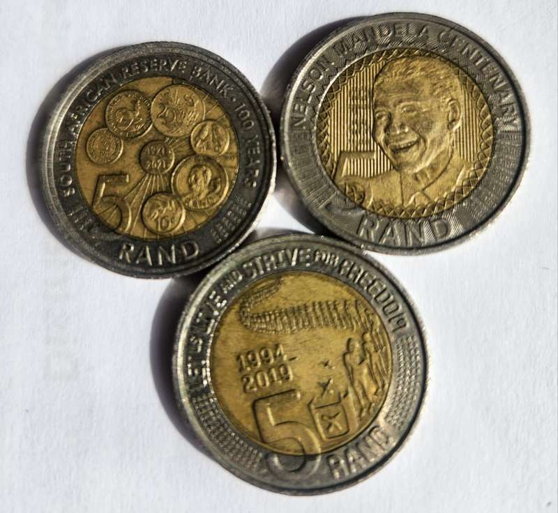 SA commemorative R5 coins