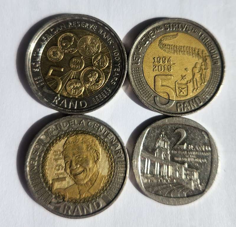 SA commemorative R5 coins