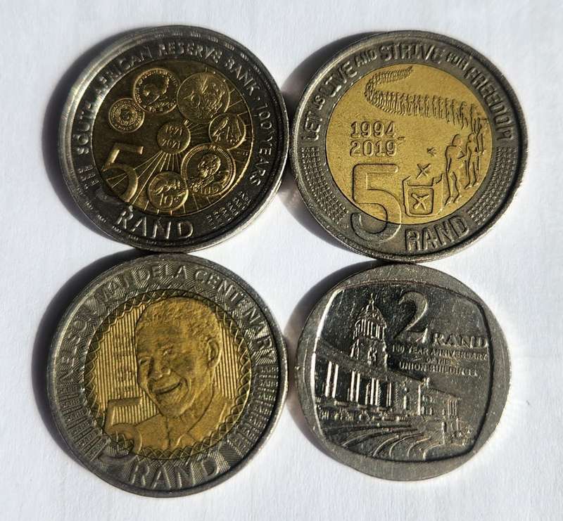 SA commemorative R5 coins