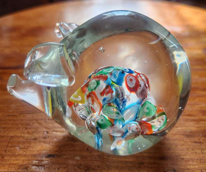 Lenwile Ardalt Japan Pig Hog Art Glass Paperweight