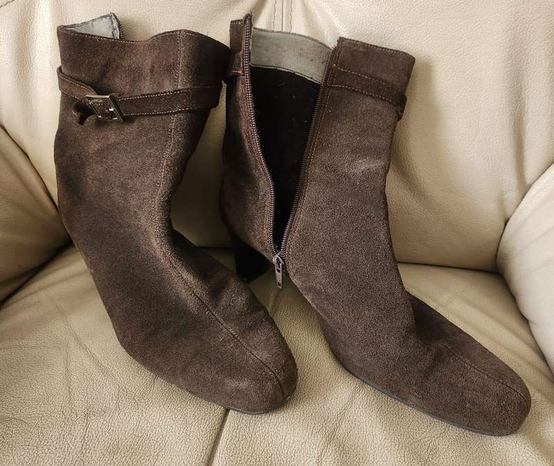 Green Cross Suede ladies ankle boots
