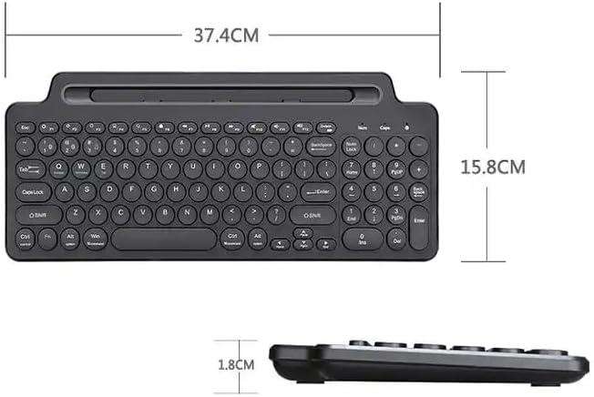 Buysave Keyboard Medium Size with Wireless & Bluetooth incl built in phone holder + Free Gift