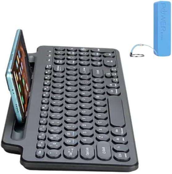 Buysave Keyboard Medium Size with Wireless & Bluetooth incl built in phone holder + Free Gift