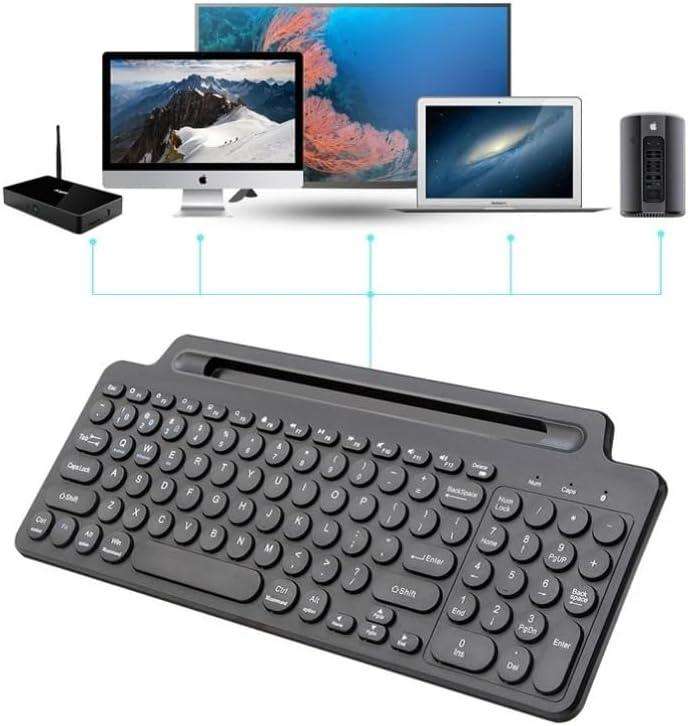 Buysave Keyboard Medium Size with Wireless & Bluetooth incl built in phone holder + Free Gift