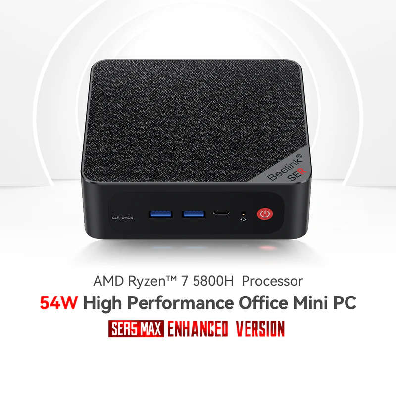 Beelink Mini PC SER5 MAX, AMD Ryzen 7, 4.4Ghz 5800 512GB 16GB Win 11