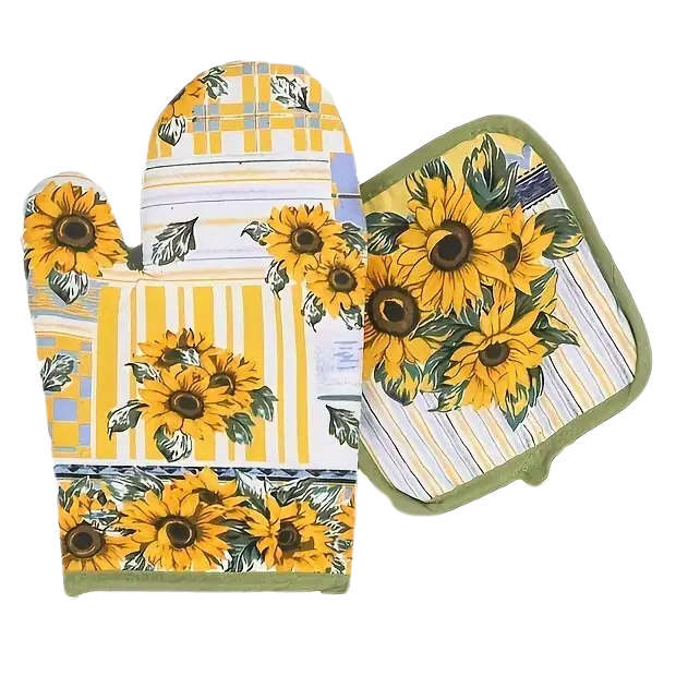 Sunflower Pot Holder and oven Glove - 2 Pack