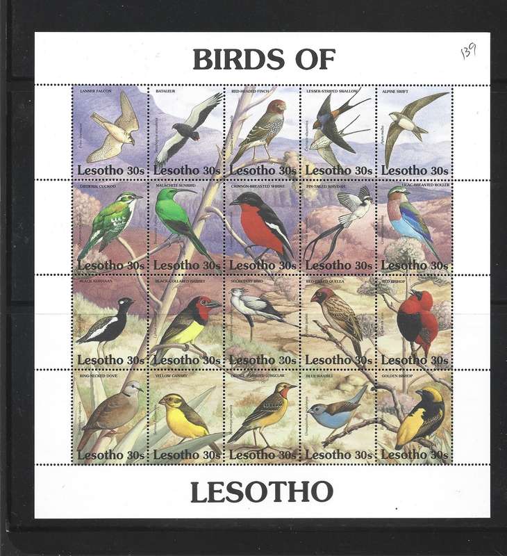 Birds of Lesotho lovely mini sheet MNH