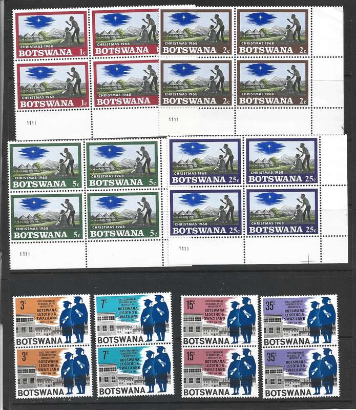 Botswana sets in Blocks of four and pairs all MNH