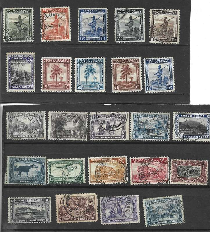 Belgium Congo fine used selection as scanned