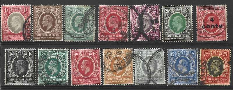 East Africa and Uganda protectorate King Edward and Georgev selectrion as scanned