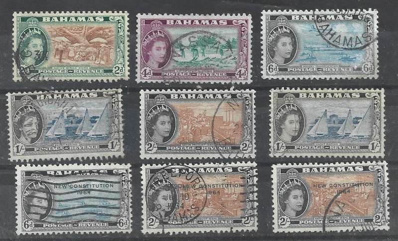 Bahamas QE2 used with New Constitution overprint as scanned