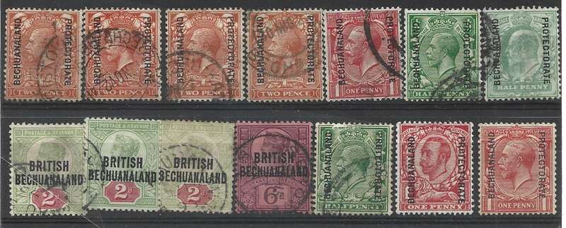 Bechuanaland Protectorate ,Victoria,Edward and George V fine used as scanned .
