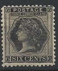 Prince Edwars Island Queen Victoria 1872 6c SG 41  light hinge mark