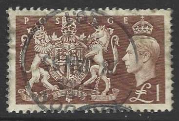 Great Britain SG 512 KGV1 one pound fine used as scanned