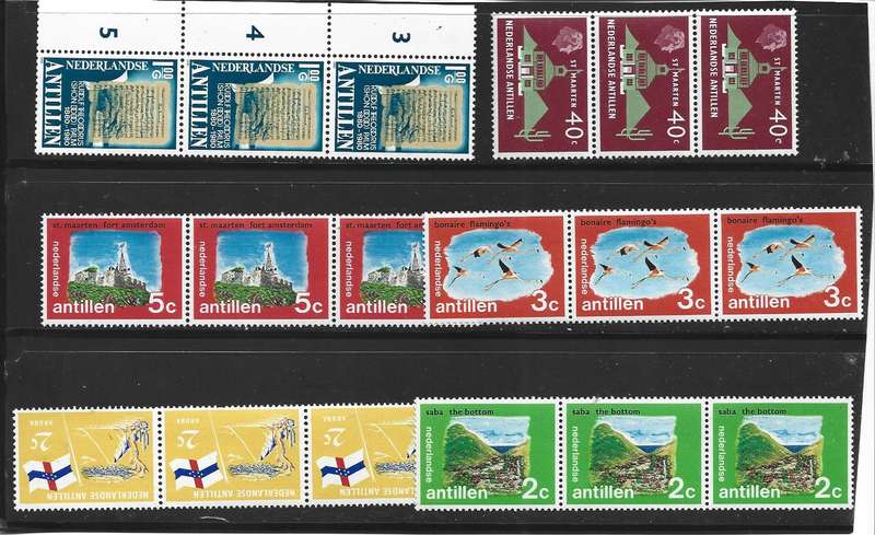 Netherlands Antillen MNH selection on  three scans