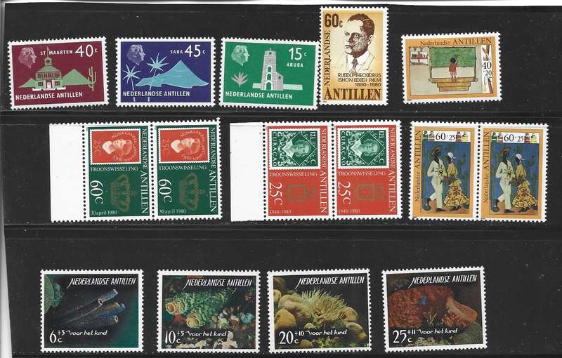 Netherlands Antillen MNH selection on  three scans