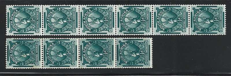 SA Union SACC 104 and 104b in strips as scanned all MNH