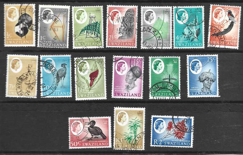 Swaziland 1962 Definitive full used set as scanned Cat 600+