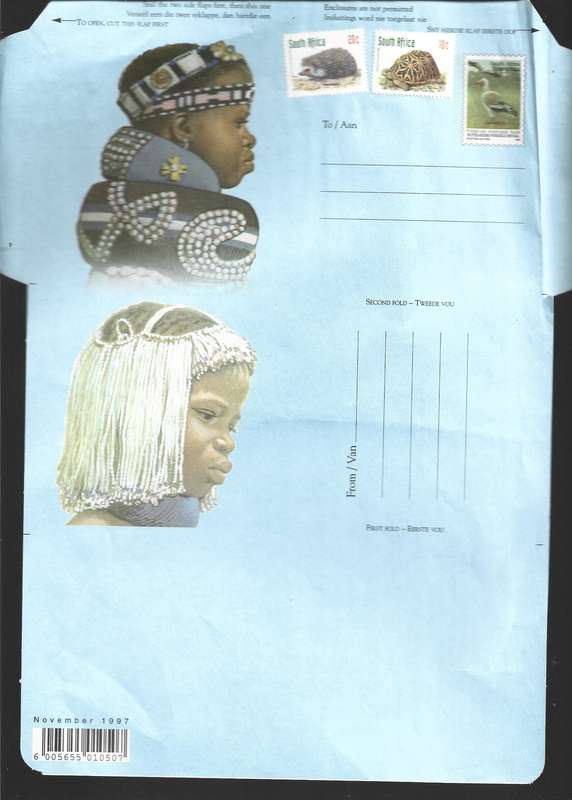Prestamped Aerogramme single with three others unused only one creased of the three scanned