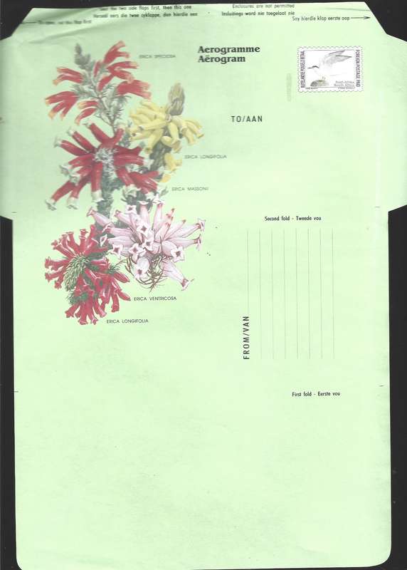 Prestamped Aerogramme single with three others unused only one creased of the three scanned