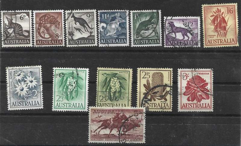 Australia 1959 definitrive issue complete  used set as scanned