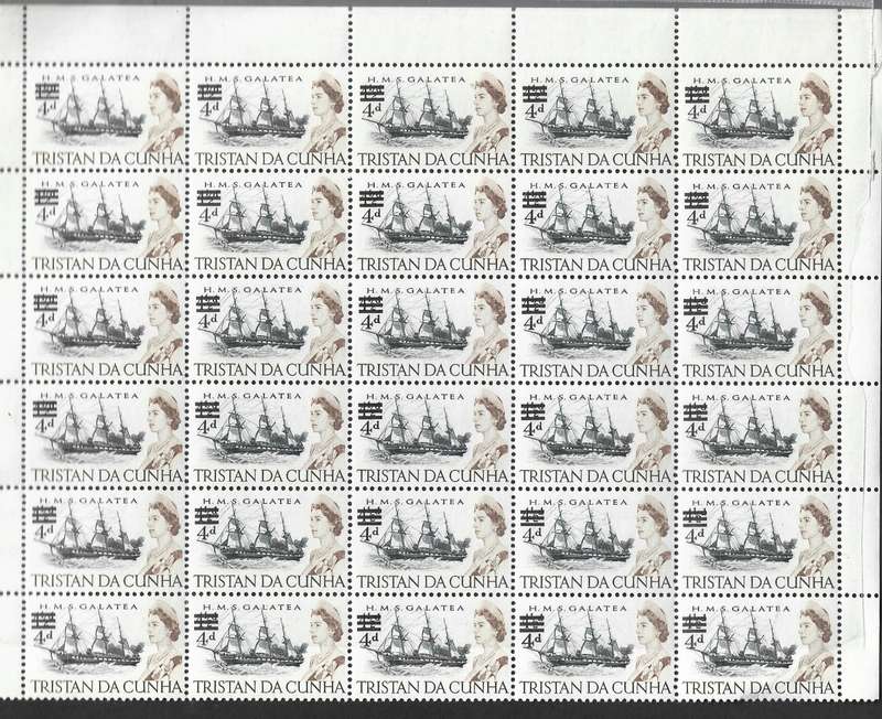 Tristan Da Cunha MNH part sheet SG 108 as scanned
