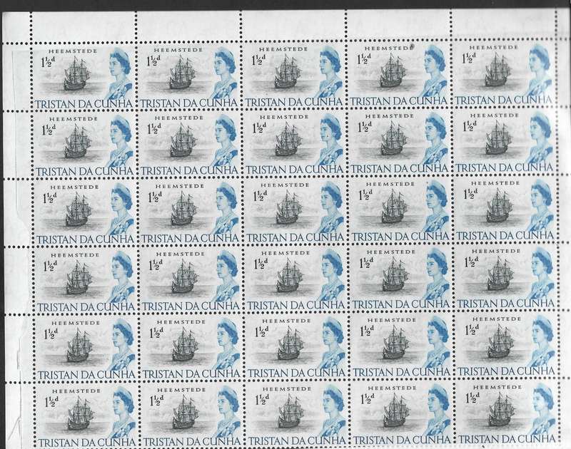 Tristan Da Cunha MNH part sheet SG 73 30x 1.5c as scanned
