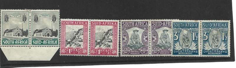 SA Union  SACC 51 to 54 hinged mint Voortrekker momument set as scanned