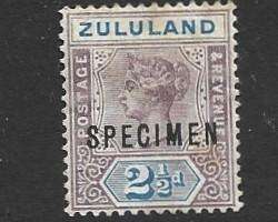Zululand 2.5d hinged mint overprinted Specimen as scanned