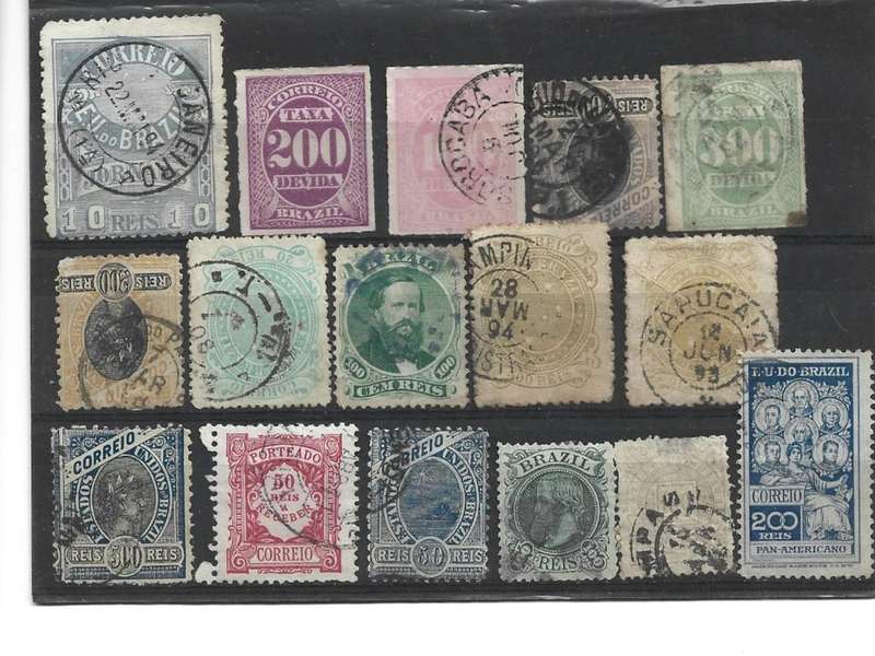 Brazil mixed older used stamps on two scans