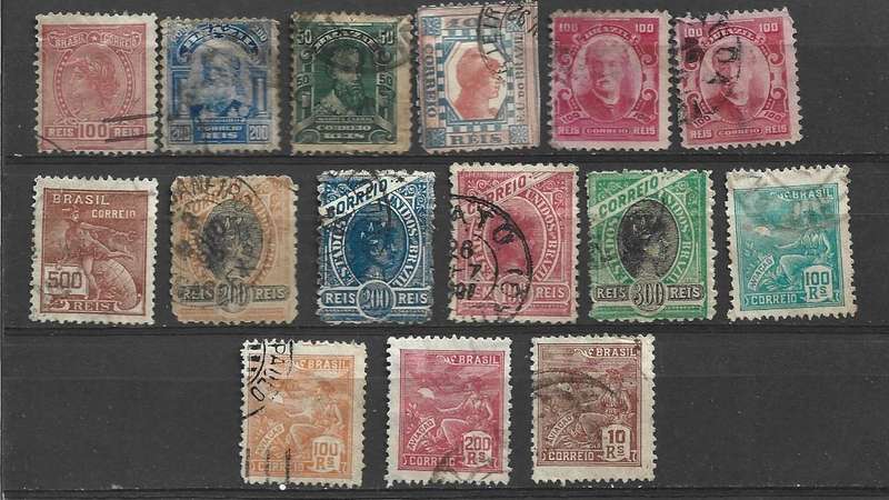 Brazil mixed older used stamps on two scans