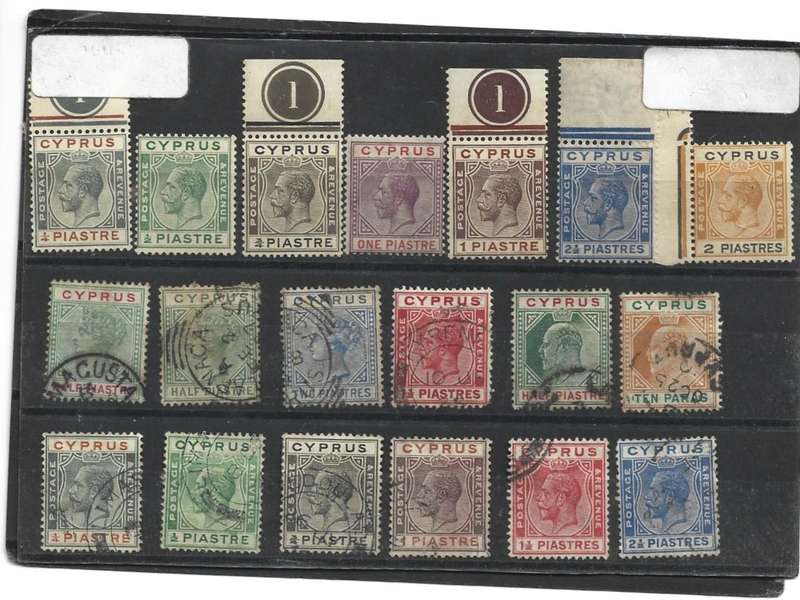 Cyprus hinged mint and used Victoria,Edward and GeorgeV as scanned