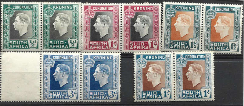 SA Union KGV1 Coronation hinged mint set as scanned