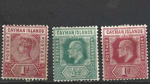 Cayman Islands Victoria and Edward hinged mint cat GBP16
