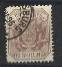 SACC 218 Transvaal 10/- fine used as scanned