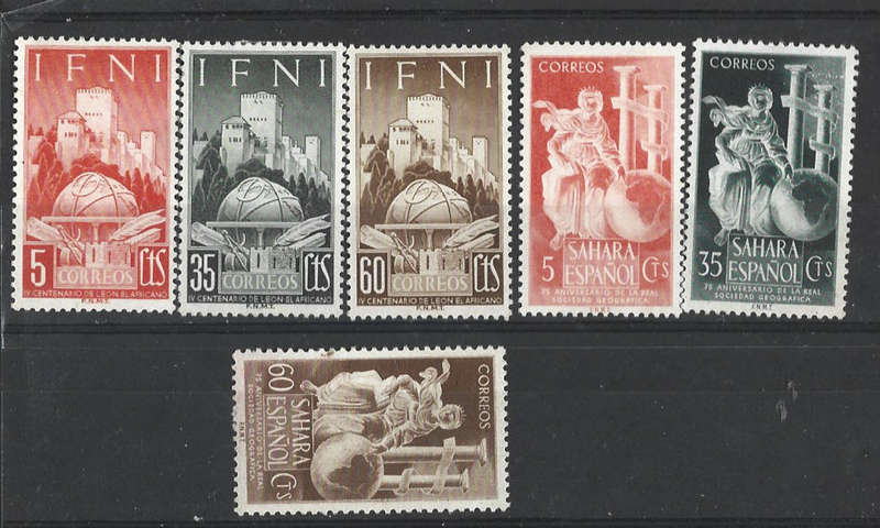 Spanish Colonies in Africa hinged mint on two scans