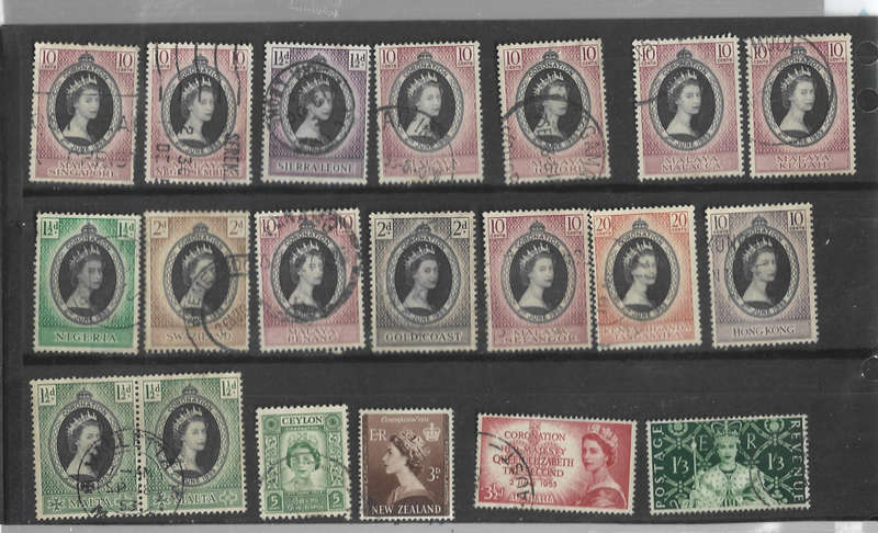 Commonwealth  QE2 Coronation used small selection as scanned
