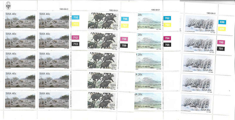 SWA  MNH sheets of 10 SWA Painters as scanned