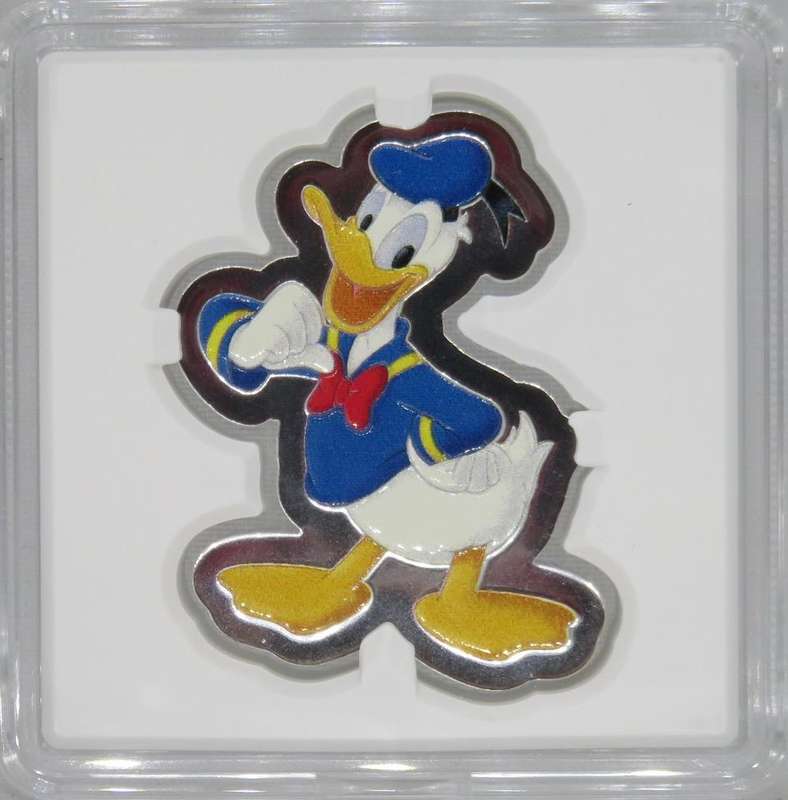 Disney® Donald Duck Shaped Colourised 1oz Silver 2021 Niue.