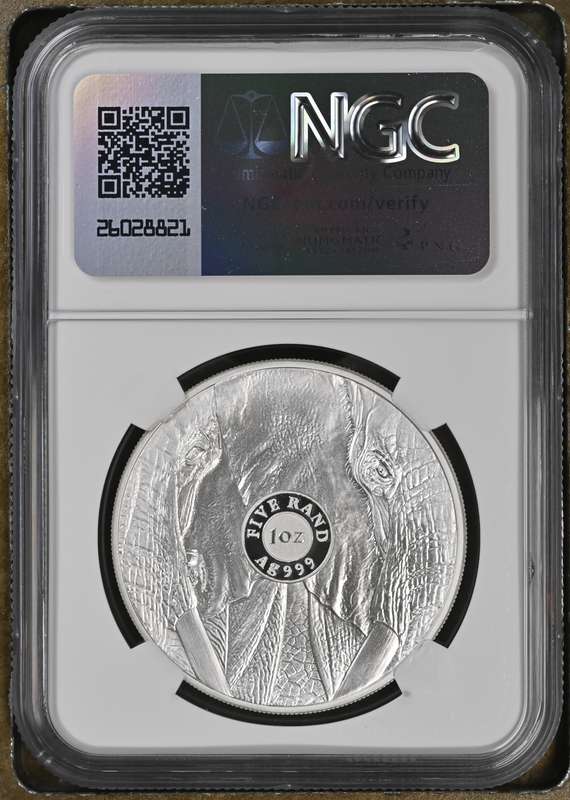 South Africa  1oz Silver SR5 Big 5 Series 3 - Elephant of 2024 Proof 70 Ultra Cameo NGC Graded PF70