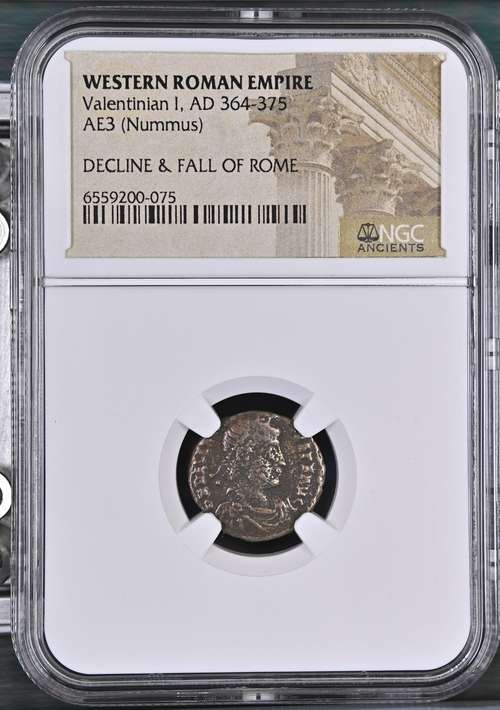 Ancient Coin : Valentinian I, AD 364-375 Western Roman Empire AE3 (Nummus) Decline & Fall Of Rome