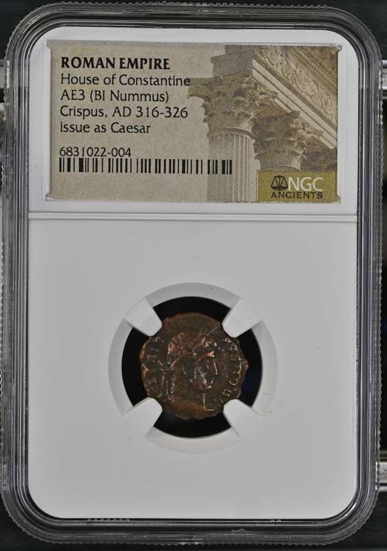 Ancient Roman Coin: issue as Caesar House of Constantine ROMAN EMPIRE AE3 (BI Nummus)Year:AD316-326