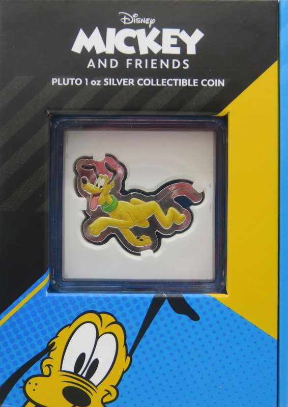 Disney® Pluto Shaped Colourised 1oz Silver 2021 Niue.