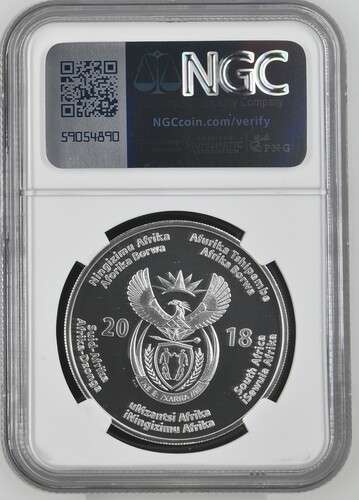 South Africa 1oz Silver 2018  Nelson Mandela Centenary S50R NGC Graded PF69 Proof