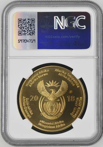 2018 South Africa Nelson Mandela Centenary 50R NGC Graded  MS 69