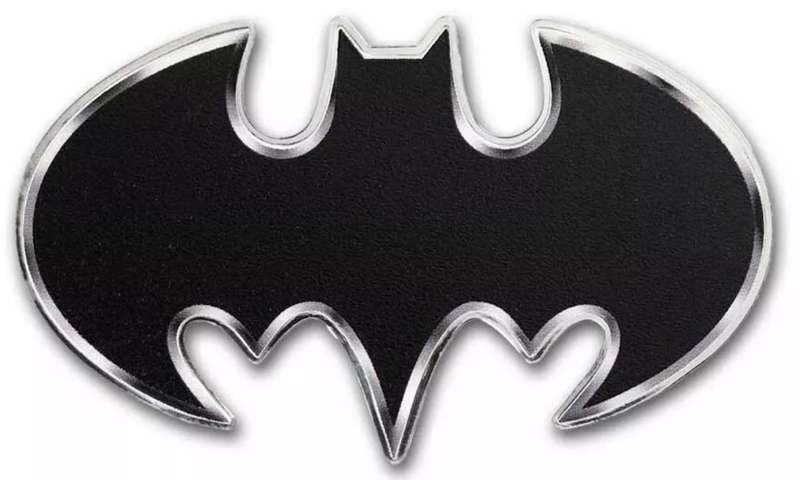 Batman Batarang Shaped Colourised 1oz Silver $5 2024 Samoa