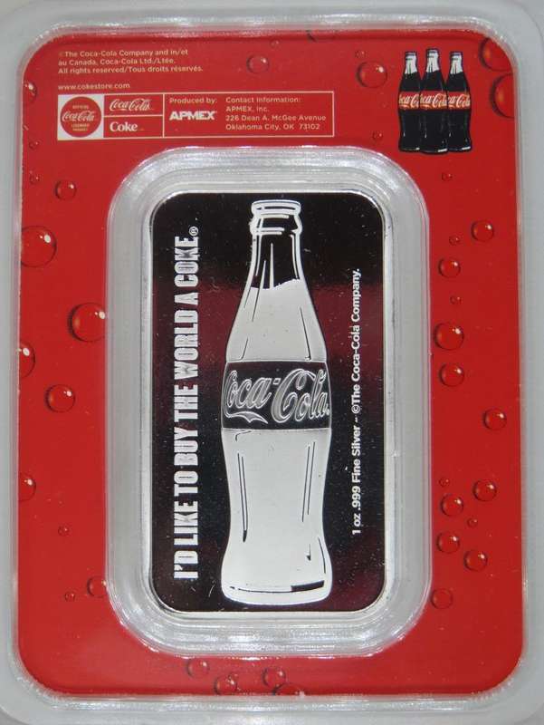 Coca-Cola® Colourised 1oz Silver Struck Bar Sealed