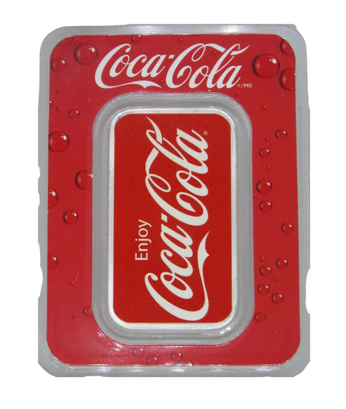 Coca-Cola® Colourised 1oz Silver Struck Bar Sealed