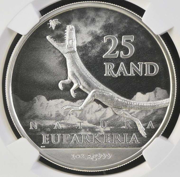 RSA: Silver R25 (1oz) Dinosaurs 2019 MS 70 NGC.